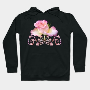 pink rose, ornament, roses, flowers, petal bloom Hoodie